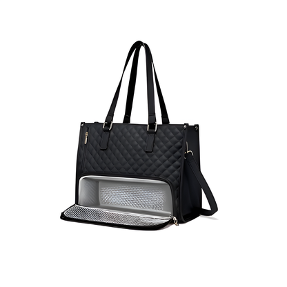 Quilted Luxe Tote – 3-in-1 Lunch, Laptop & Style Bag