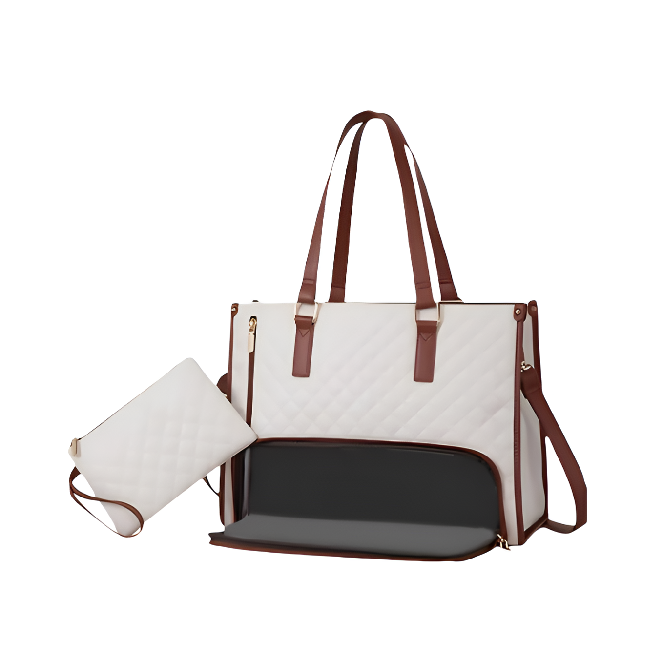 Quilted Luxe Tote – 3-in-1 Lunch, Laptop & Style Bag