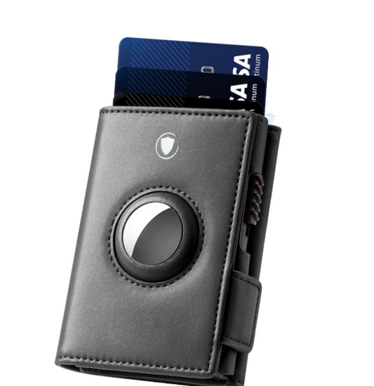 Leather Wallet with airtag Holder for Men Women | RFID Protection | Air tag Slot + Cash + Card Storage | Magnetic Closure
