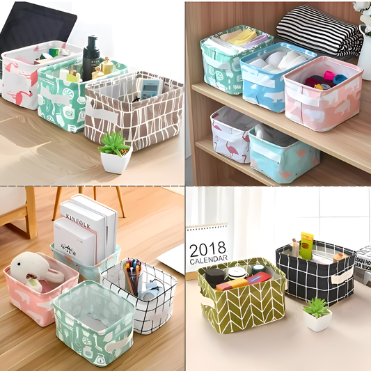 Foldable Storage Basket Canvas Fabric Waterproof