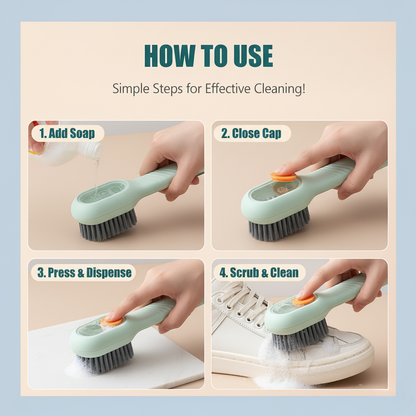 Plastic Multifunctional Liquid Brush, Liquid Adding Soft Fur Cleaning Brush